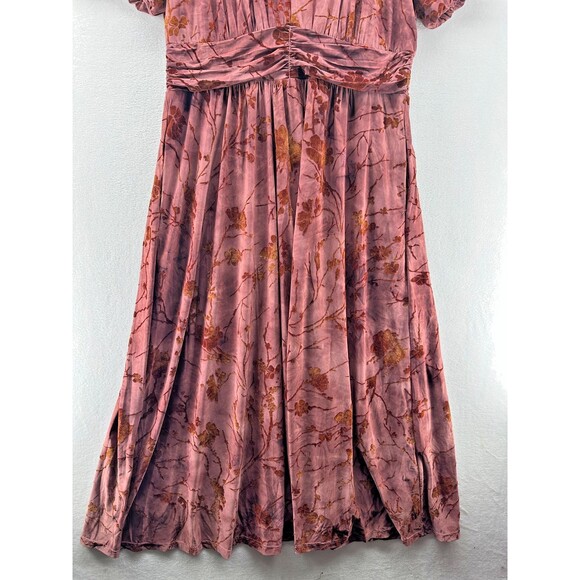 Baltic Born Leslie Dress Size 1XL Dusty Clove Velvet Burnout Maxi Short Sleeve - Picture 8 of 16